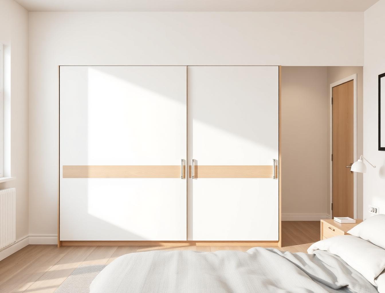 Maatwerk schuifdeurkast als modern alternatief voor IKEA PAX in een lichte slaapkamer